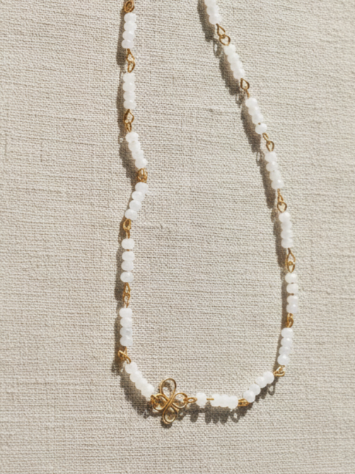 Soft White Necklace - Gold