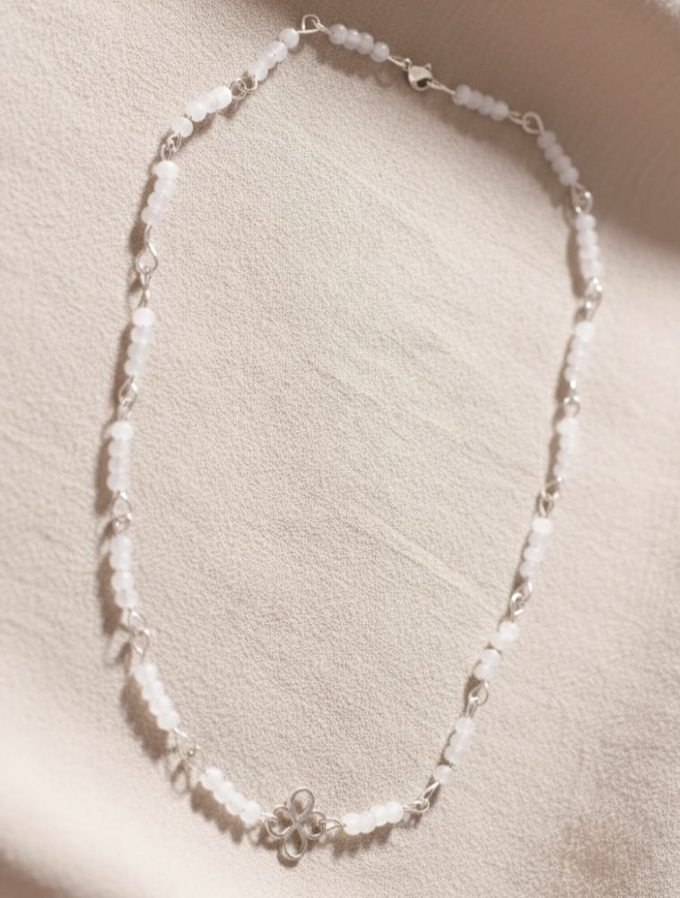 Soft White Necklace - Silver