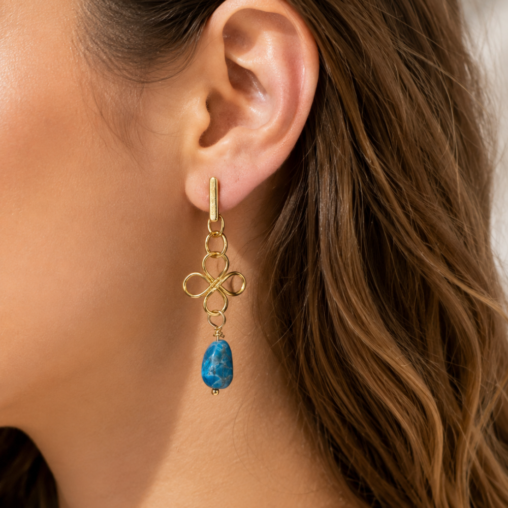 Apatite Clover Earrings